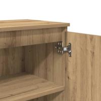 Dressoir 60x35x70 cm bewerkt hout artisanaal eikenkleur - thumbnail