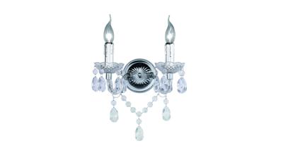 Trio Wand kroonluchterLuster 2-lichts 26cm chroom met kristal - R25072000 Trio Wand kroonluchterLuster 2-lichts 26cm chroom met kristal - R25072000