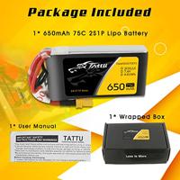 Tattu LiPo accupack 7.4 V 650 mAh Aantal cellen: 2 75 C Softcase XT30 - thumbnail