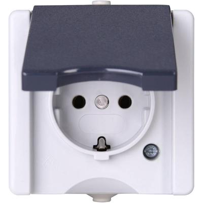 Kopp 947456005 proAQA Compleet Wandcontactdoos met randaarde en klapdeksel spatwaterdicht Grijs 1-voudig 1 stuk(s)