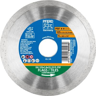 PFERD TOOLS 68000012 Dg Fl Psf Diamanten doorslijpschijf Diameter 125 mm Boordiameter 22.23 mm 1 stuk(s) PFERD TOOLS 68000012 Dg Fl Psf Diamanten doorslijpschijf Diameter 125 mm Boordiameter 22.23 mm 1 stuk(s)
