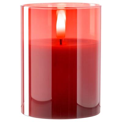 Leonardo Autentico Kaars 10 x 8 cm met ledverlichting rood