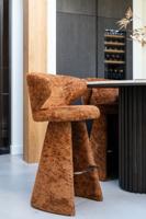 Richmond Barstoel 'Gatsbi' Chenille, kleur Cinnamon (zithoogte 75cm) - thumbnail