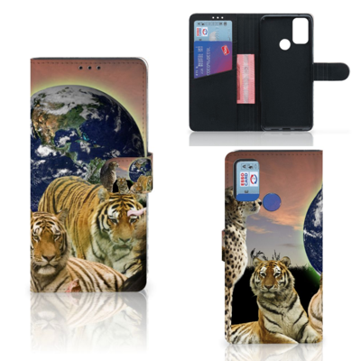 Alcatel 1S (2021) | Telefoonhoesje | Met pasjeshouder | Roofdieren