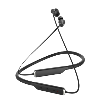 SWITCH NECKBAND BLUETOOTH HEADSET WITH MAGNETIC EARBUDS, FLEXIBLE NECKBAND AND MIC, BLACK