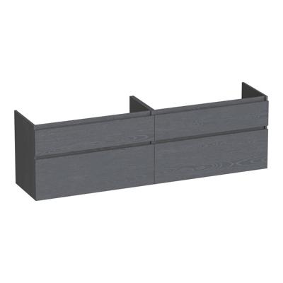 Brauer Delight - Onderkast - 160 cm - met 4 Softclose Lades Greeploos en 2 Sifon Uitsparingen - Timber Grey