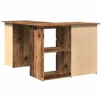 Hoekbureau 145x100x76 cm bewerkt hout oud houtkleurig - thumbnail