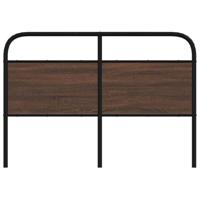 Hoofdbord 140 cm bewerkt hout en staal bruin eikenkleurig - thumbnail