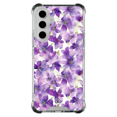 Samsung Galaxy A54 shockproof hoesje - Floral violet Samsung Galaxy A54 shockproof hoesje - Floral violet