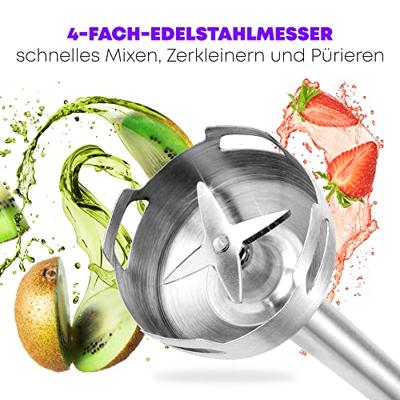 Profi Cook PC-SM 1094 Staafmixer 1000 W Traploze snelheidsinstelling Zwart, RVS