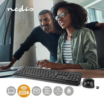 Muis en Toetsenbord - Set | Draadloos | Muis- en toetsenbordverbinding: USB | 800 / 1200 / 1600 dpi | Instelbare DPI | QWERTY | Scandinavisch Muis en Toetsenbord - Set | Draadloos | Muis- en toetsenbordverbinding: USB | 800 / 1200 / 1600 dpi | Instelbare DPI | QWERTY | Scandinavisch