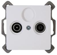 KOPP - Televisie/Radio Contactdoos - Wandcontactdoos Coax - Paris HK05 - Inbouw - Arctic Glans Wit - thumbnail