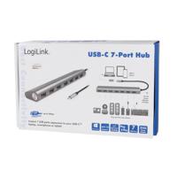 LogiLink UA0310 USB 3.0 hub (3.1 Gen 1) Type-C 5000Mbit/s Grijs 7 poorten - thumbnail