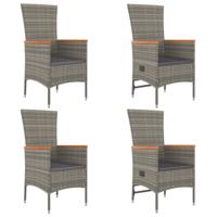 9-delige Tuinset met kussens poly rattan grijs - thumbnail