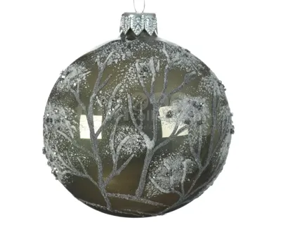 Kerstbal Glas Bomen Ø8cm Mos Groen 1st Kerstbal Glas Bomen Ø8cm Mos Groen 1st