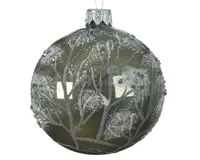 Kerstbal Glas Bomen Ø8cm Mos Groen 1st - thumbnail