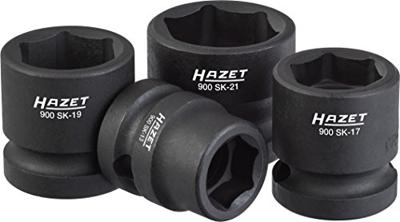 HAZET Krachtdopsleutelset 900SK/4 · 1/2 inch (12,5 mm) vierkant hol · Buiten-zeskant-tractieprofiel · 4-delig · 13 · 17 · 19 · 21