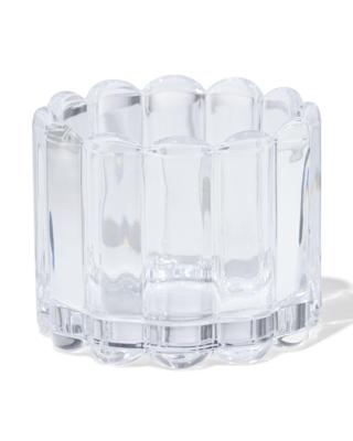 HEMA Glas voor geurkaars ⌀12x10cm ribbel transparant (transparant)