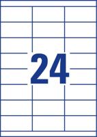 Avery Zweckform 3664, Universele etiketten, Ultragrip, wit, 100 vel, 24 per vel, 70 x 33,8 mm - thumbnail