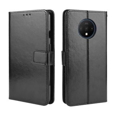 Voor OnePlus 7T retro Crazy Horse textuur horizontale Flip lederen draagtas met houder & kaartsleuven & fotolijstjes (zwart) Voor OnePlus 7T retro Crazy Horse textuur horizontale Flip lederen draagtas met houder & kaartsleuven & fotolijstjes (zwart)