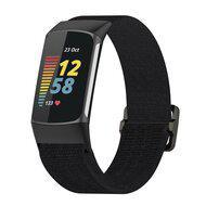 Fitbit Charge 5 & 6 - Elastisch nylon bandje - Zwart - thumbnail