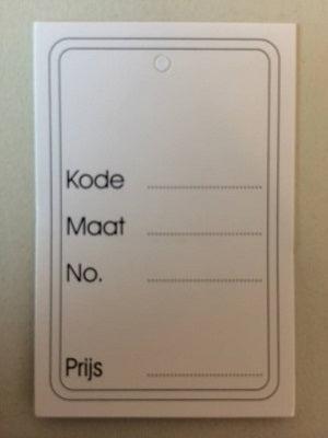 Hangetiket 40x60mm bedrukt los geen perf Hangetiket 40x60mm bedrukt los geen perf
