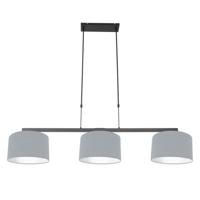 Steinhauer Hanglamp 3-lichtsStang zwart met kap lichtblauw - 3951ZW - thumbnail