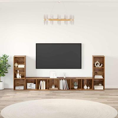 TV-kast 4 pcs Oud hout 37 x 35 x 107,5 cm Gelamineerd hout