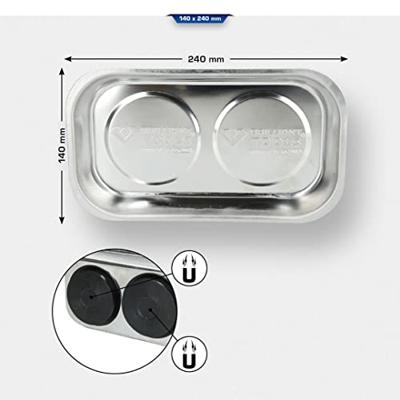 Brilliant Tools BT691165 Magnetisch tablet/schaal van roestvrij staal, 140 x 240 mm