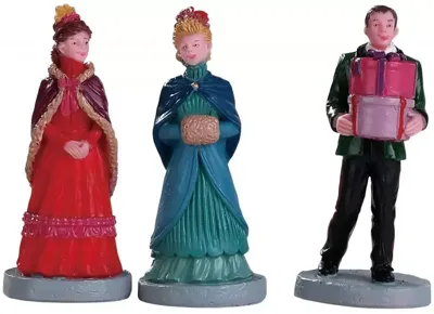 Lemax new hoilday hats s/3 kerstdorp figuur type 4 Caddington Village 2018