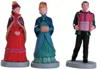 Lemax new hoilday hats s/3 kerstdorp figuur type 4 Caddington Village 2018 - thumbnail