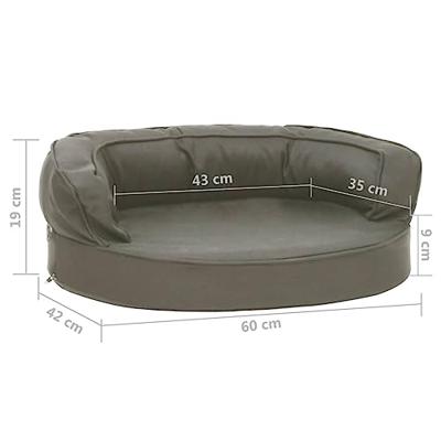 VidaXL Hondenbed ergonomisch linnen-look 60x42 cm donkergrijs VidaXL Hondenbed ergonomisch linnen-look 60x42 cm donkergrijs