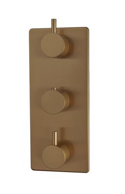 Wiesbaden Afbouwdeel Inbouwthermostaat 3-Weg Geborsteld Brons Koper