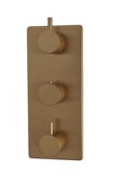 Wiesbaden Afbouwdeel Inbouwthermostaat 3-Weg Geborsteld Brons Koper - thumbnail