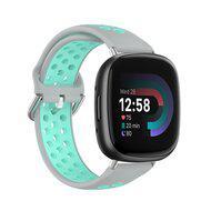 Fitbit Versa 3 & 4 / Sense 1 & 2 - Sport editie - Large - Grijs + turquoise Fitbit Versa 3 & 4 / Sense 1 & 2 - Sport editie - Large - Grijs + turquoise