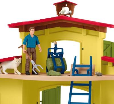 Schleich Farm World - Grote stal, geel speelfiguur - thumbnail
