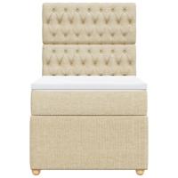 Boxspring met matras stof crèmekleurig 100x200 cm - thumbnail