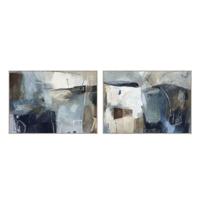 Schilderij Home ESPRIT Marineblauw Abstract Modern Met reliëf 140 x 4 x 100 cm (2 Stuks) - thumbnail