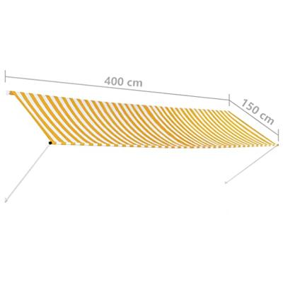Luifel uittrekbaar 400x150 cm geel en wit