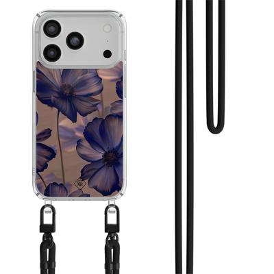 iPhone 17 Pro hoesje met zwart koord - Twilight petals
