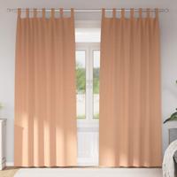 VidaXL Zwart-out gordijnen met ringen 2 pcs licht bruin 225 x 140 cm - thumbnail