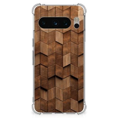 Stevig Telefoonhoesje voor Google Pixel 8 Pro Wooden Cubes Stevig Telefoonhoesje voor Google Pixel 8 Pro Wooden Cubes