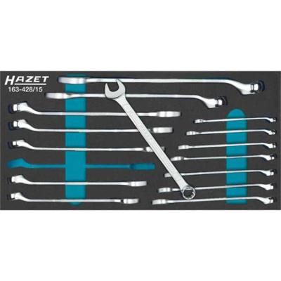 HAZET Ring-steeksleutelset 163-428/15 - Buitentwaalfkant tractieprofiel - 15-delig - 6 - 22