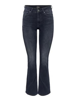Only Onlblush Mid Flared Dnm Rea409 Noos 15233833 Flare Blue Black Denim