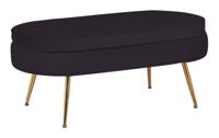 Artistiq Hocker 'Loulou' Velvet, kleur Zwart - thumbnail