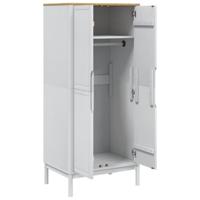 Kledingkast FLORO 77x53x171 cm massief grenenhout wit - thumbnail