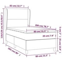 Boxspring met matras stof donkerbruin 80x200 cm - thumbnail