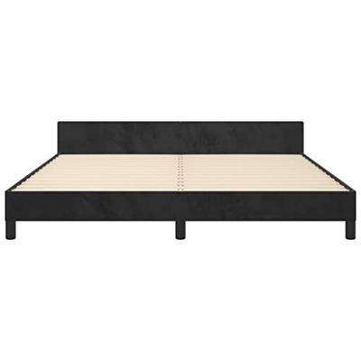 Bedframe met hoofdeinde fluweel zwart 180x200 cm