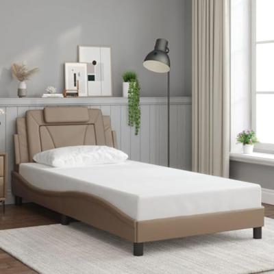Bedframe met LED-verlichting kunstleer cappuccino 100x200 cm