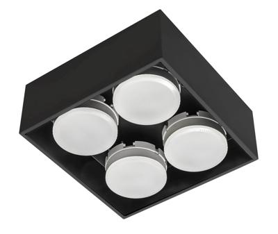 LED&apos;s Light Cube LED Plafondlamp - 4 lichtpunten - Draaibaar licht - Staal - 20 x 20 cm - Zwart